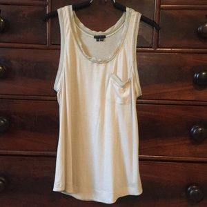 Theory tank with gold chain detail.